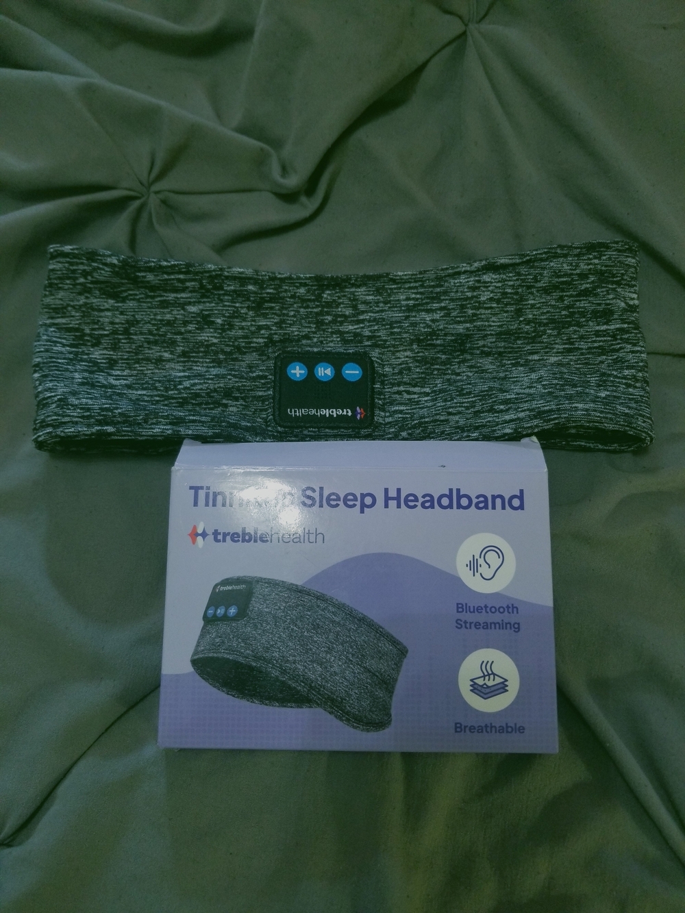 treblehealth Bluetooth Sleep Headband in Heather Gray